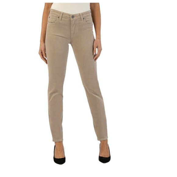 Kut From The Kloth Diana Stretch Skinny Tan Corduroy Size 14 - Picture 1 of 6